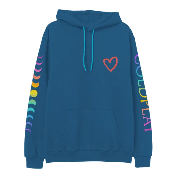 BLUEHEARTHOODIENEW 2024 MUSIC OF THE SPHERES WORLD TOUR HEART HOODIE