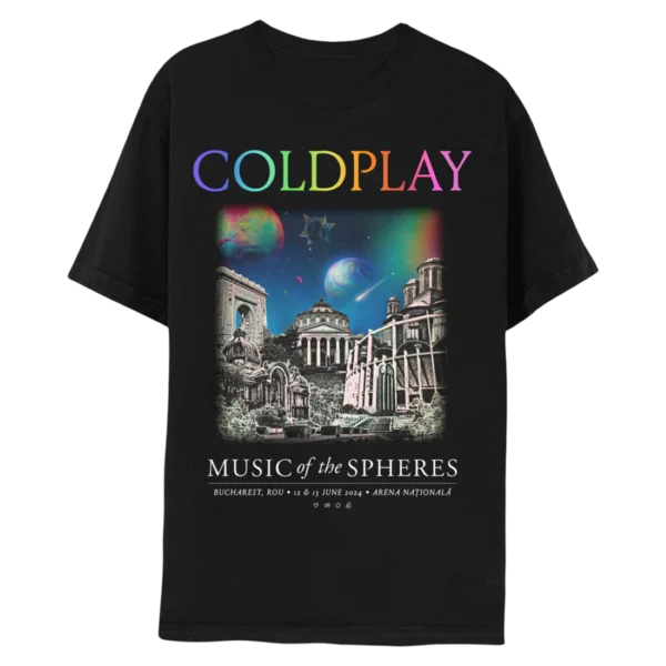 BUCHAREST-EVENT-TEE-FT-030624FRONT Bucharest June 2024 Music Of The Spheres Limited Edition Tour Tee