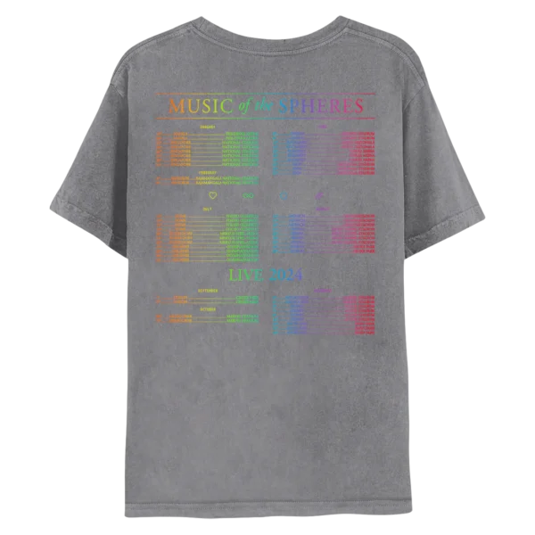 MOTSASHSTONETEE-BK Music Of The Spheres World Tour 2024 Tee - Grey