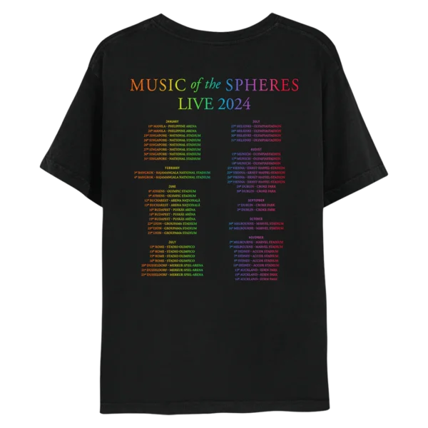 MOTSTEE-BK Music Of The Spheres World Tour 2024 Tee - Black