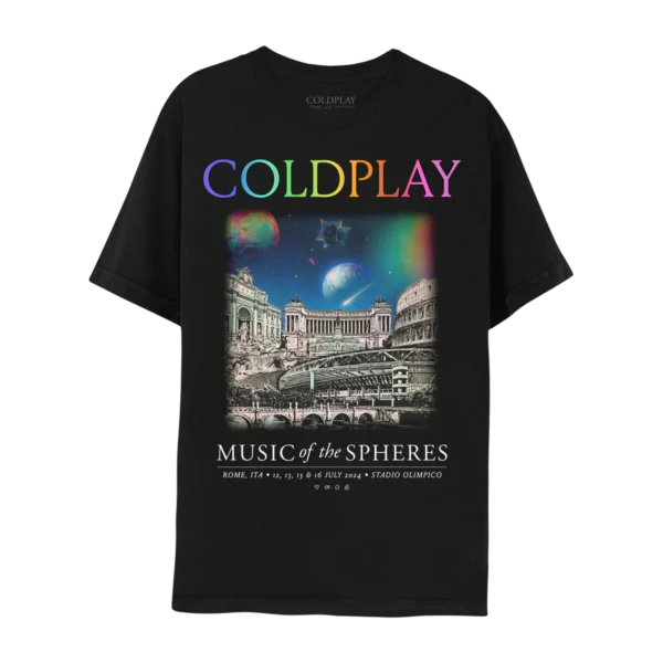 ROME-EVENT_TEE-080724 Rome July 2024 Music Of The Spheres Limited Edition Tour Tee